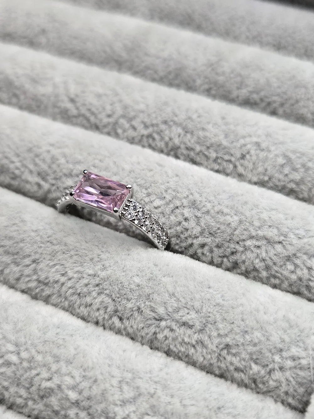 Size 6 Rose Quartz Cubic Zirconia Rhodium Plated Bomb Party I've Found My Passio